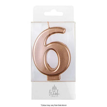 Load image into Gallery viewer, Number Candles 6.5cm Tall Rose Gold