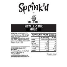 Load image into Gallery viewer, Sprinkle Medley - Metallic Gold 60g Edibles Sprink'd