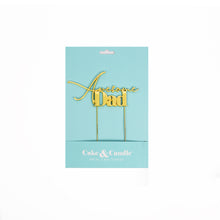Load image into Gallery viewer, "Awesome Dad" Gold Metal Cake Topper