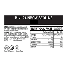 Load image into Gallery viewer, Confetti - Mini Rainbow Sequins 60g Edibles Sprink'd
