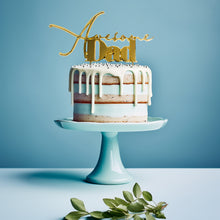 Load image into Gallery viewer, "Awesome Dad" Gold Metal Cake Topper