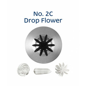 Piping Tip Stainless Steel Drop Flower Medium No. 2C Supplies Loyal   