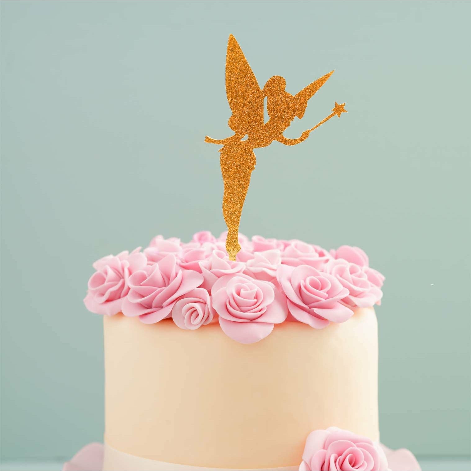 Fairy Gold Glitter Acrylic Cake Topper – Merryday - Cake Decorating Supplies