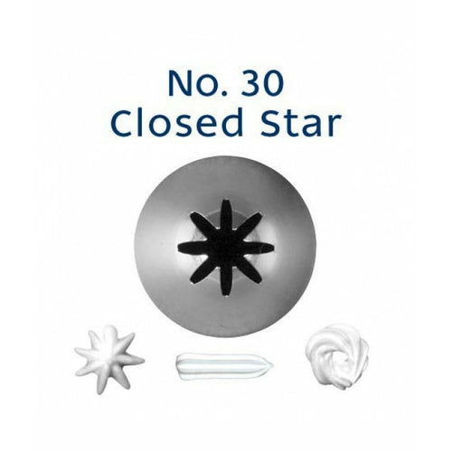 Piping Tip Stainless Steel Closed Star Standard No. 30 Supplies Loyal   