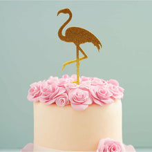 Load image into Gallery viewer, Flamingo Gold Glitter Acrylic Cake Topper Cake Toppers Sugar Crafty   