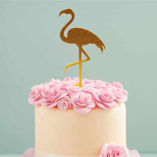 Flamingo Gold Glitter Acrylic Cake Topper Cake Toppers Sugar Crafty   