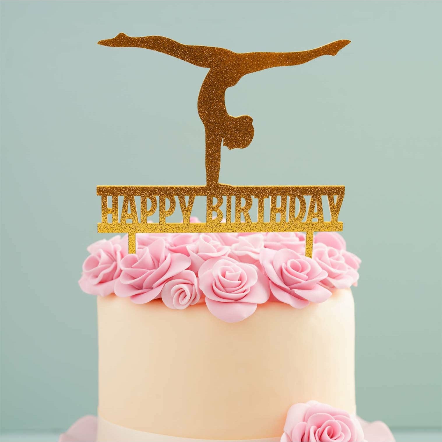 Silver Glitter “Happy Birthday” Cake Topper – MIA'S BAKERY