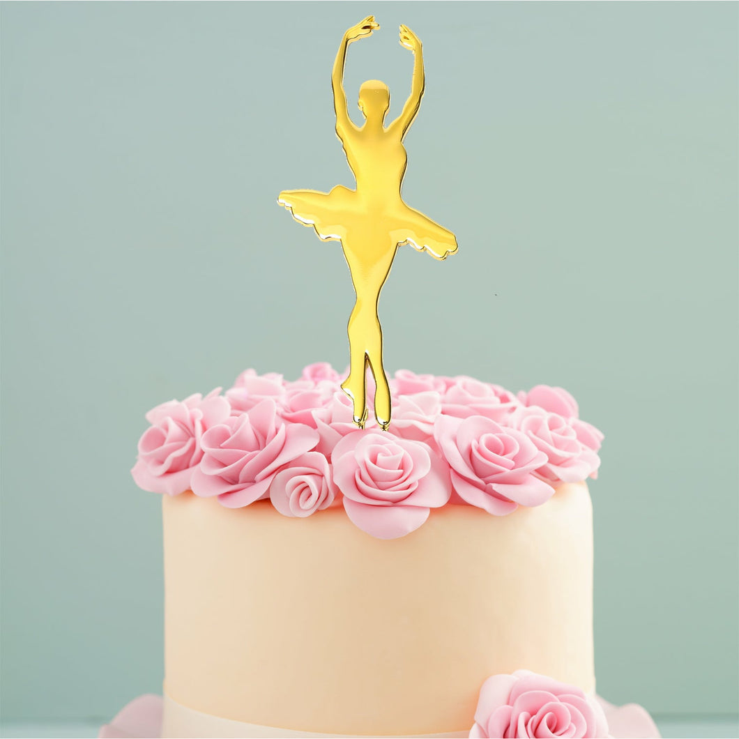 Ballerina Gold Plated Cake Topper Decorations Sugar Crafty   