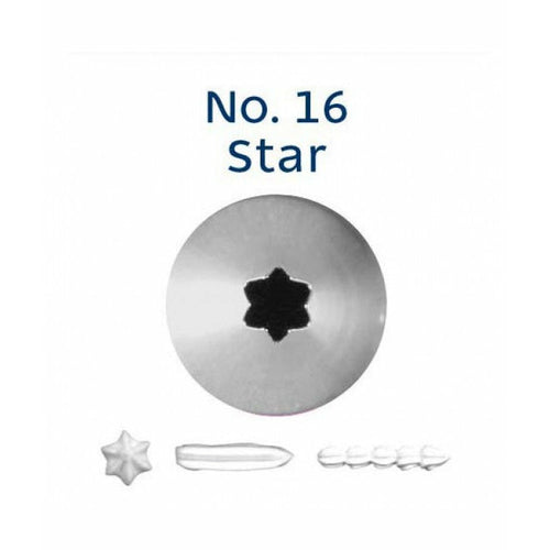 Piping Tip Stainless Steel Open Star Standard No. 16 Supplies Loyal   