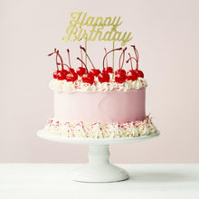 Load image into Gallery viewer, &quot;Happy Birthday&quot; Gold Plated Cake Topper Cake Toppers Sugar Crafty   