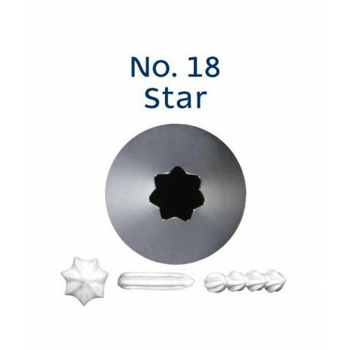 Piping Tip Stainless Steel Open Star Standard No. 18 Supplies Loyal   