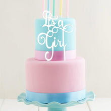 Load image into Gallery viewer, &quot;It&#39;s A Girl&quot; White Acrylic Cake Topper Cake Toppers Sugar Crafty   