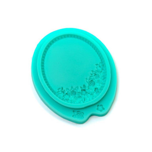 Silicone Mould - Floral Oval Frame Supplies Bake Group   