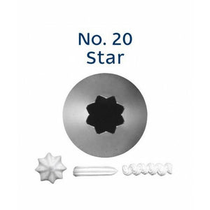 Piping Tip Stainless Steel Open Star Standard No. 20 Supplies Loyal   