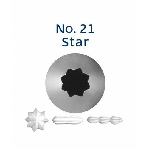Piping Tip Stainless Steel Open Star Standard No. 21 Supplies Loyal   