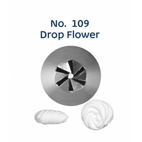 Piping Tip Stainless Steel Drop Flower Medium No. 109 Supplies Loyal   