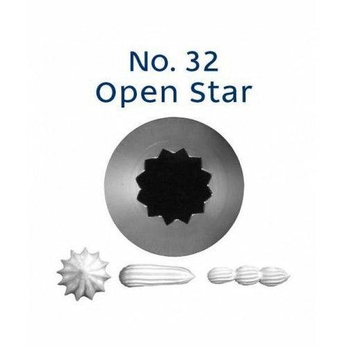 Piping Tip Stainless Steel Open Star Standard No. 32 Supplies Loyal   