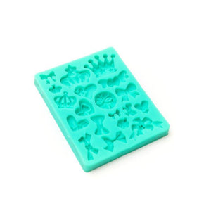 Silicone Mould - Bows, Hearts & Crowns Supplies Bake Group   