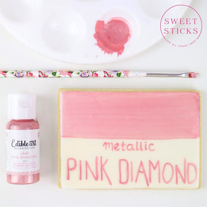 Edible Art Paint Metallic Pink Diamond Supplies Sweet Sticks   