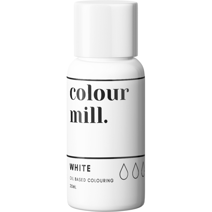 Oil Based Colouring 20ml White Edibles Colour Mill.   