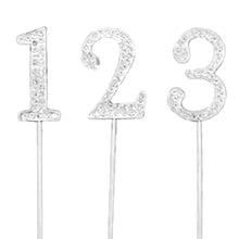 Load image into Gallery viewer, &quot;0-9&quot; Silver Diamanté Cake Toppers Cake Toppers Sugar Crafty   