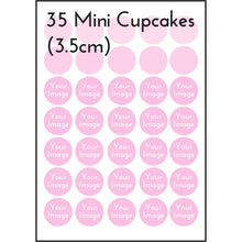 Load image into Gallery viewer, Custom Edible Image Cupcake 3.5cm (x35) Supplies Merryday   