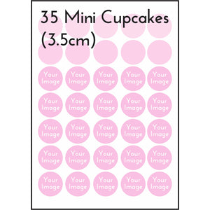 Custom Edible Image Cupcake 3.5cm (x35) Supplies Merryday   