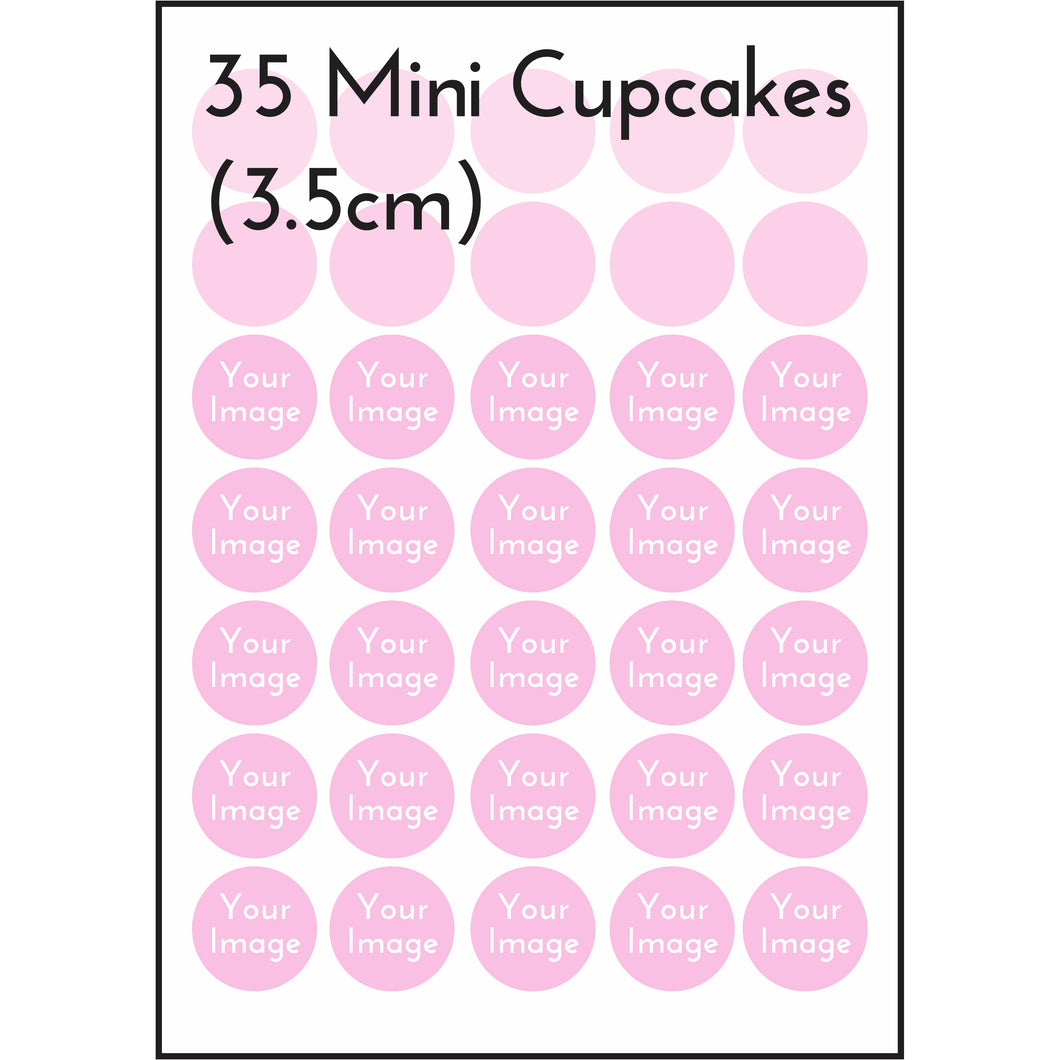 Custom Edible Image Cupcake 3.5cm (x35) Supplies Merryday   