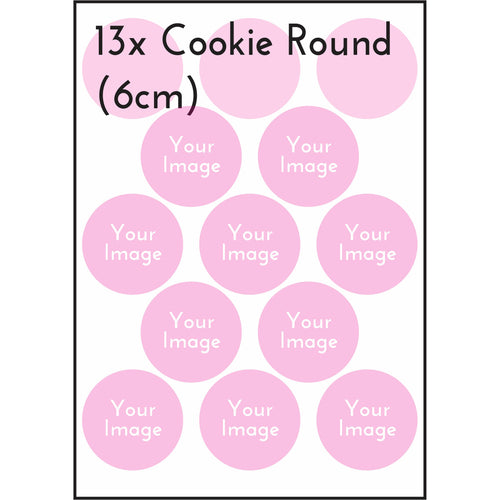 Custom Edible Image Cookie Round 6cm (x13) Supplies Merryday   