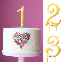 Load image into Gallery viewer, &quot;0-9&quot; Gold Cake Toppers Cake Toppers Sugar Crafty   