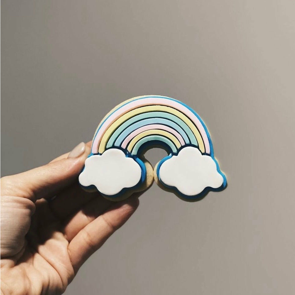 Cookie Cutter & Embosser Stamp - Rainbow With Clouds Supplies Cookie Cutter Store   