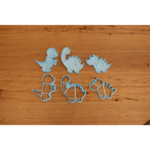 Load image into Gallery viewer, Cookie Cutter &amp; Embosser Stamp - Dinosaur With Present Supplies Cookie Cutter Store   