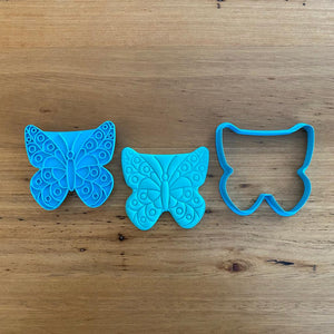 Cookie Cutter & Embosser Stamp - Butterfly Style #3 Supplies Cookie Cutter Store   