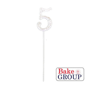 "0-9" Silver Diamanté Cake Toppers Cake Toppers Sugar Crafty 5  