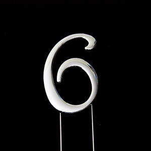 "0-9" Silver Cake Toppers Cake Toppers Sugar Crafty 6  