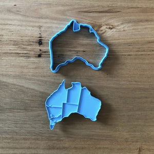 Cookie Cutter & Embosser Stamp - Australian Map REVERSIBLE - 2 DESIGNS! With Tasmania And Flag/States Supplies Cookie Cutter Store   