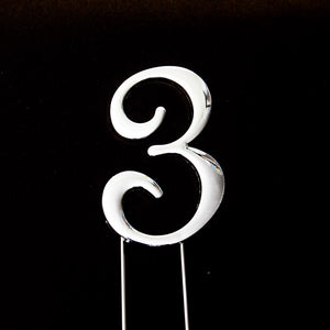 "0-9" Silver Cake Toppers Cake Toppers Sugar Crafty 3  