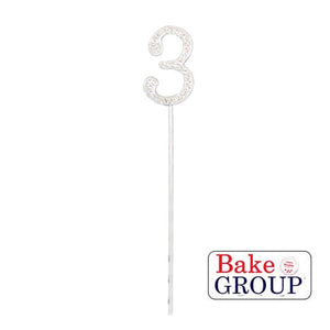 "0-9" Silver Diamanté Cake Toppers Cake Toppers Sugar Crafty 3  