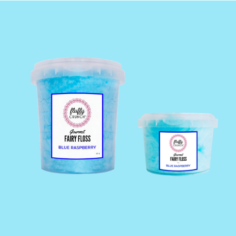 Fairy Floss Gourmet - Blue Raspberry 50g Edibles Fluffy Crunch   