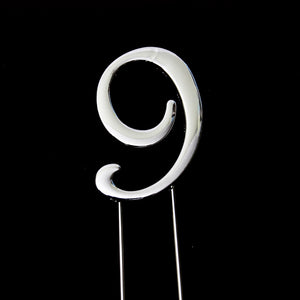 "0-9" Silver Cake Toppers Cake Toppers Sugar Crafty 9  