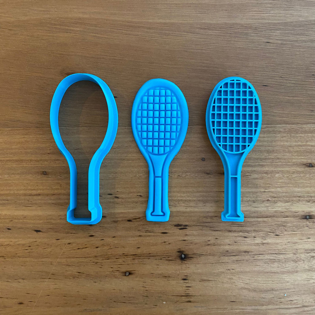 Cookie Cutter & Embosser Stamp - Squash/Tennis Raquet/Racket Supplies Cookie Cutter Store   