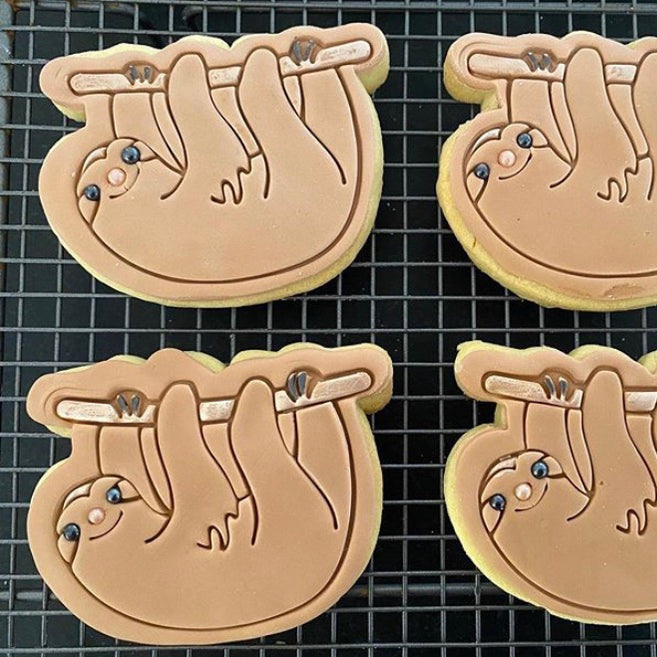 Cookie Cutter & Embosser Stamp - Sloth Supplies Cookie Cutter Store   