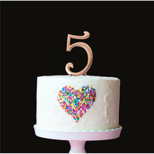 Load image into Gallery viewer, &quot;0-9&quot; Rose Gold Cake Toppers Cake Toppers Sugar Crafty 5  