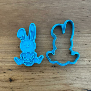 Cookie Cutter & Embosser Stamp - Easter Bunny With Egg Supplies Cookie Cutter Store   
