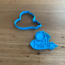 Load image into Gallery viewer, Cookie Cutter &amp; Embosser Stamp - Spaceman On Rocket Supplies Cookie Cutter Store   