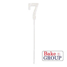 Load image into Gallery viewer, &quot;0-9&quot; Silver Diamanté Cake Toppers Cake Toppers Sugar Crafty 7  