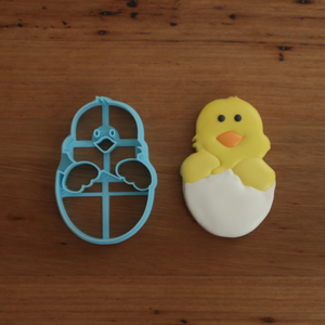 Cookie Cutter & Embosser Stamp - Easter Chick In Egg Style #2 Supplies Cookie Cutter Store   
