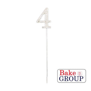 "0-9" Silver Diamanté Cake Toppers Cake Toppers Sugar Crafty 4  