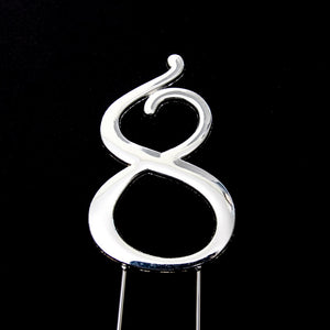 "0-9" Silver Cake Toppers Cake Toppers Sugar Crafty 8  