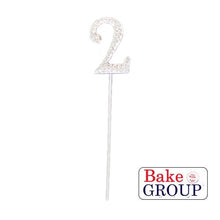 Load image into Gallery viewer, &quot;0-9&quot; Silver Diamanté Cake Toppers Cake Toppers Sugar Crafty 2  
